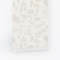 light geometric wooden shapes peel and stick wallpaper