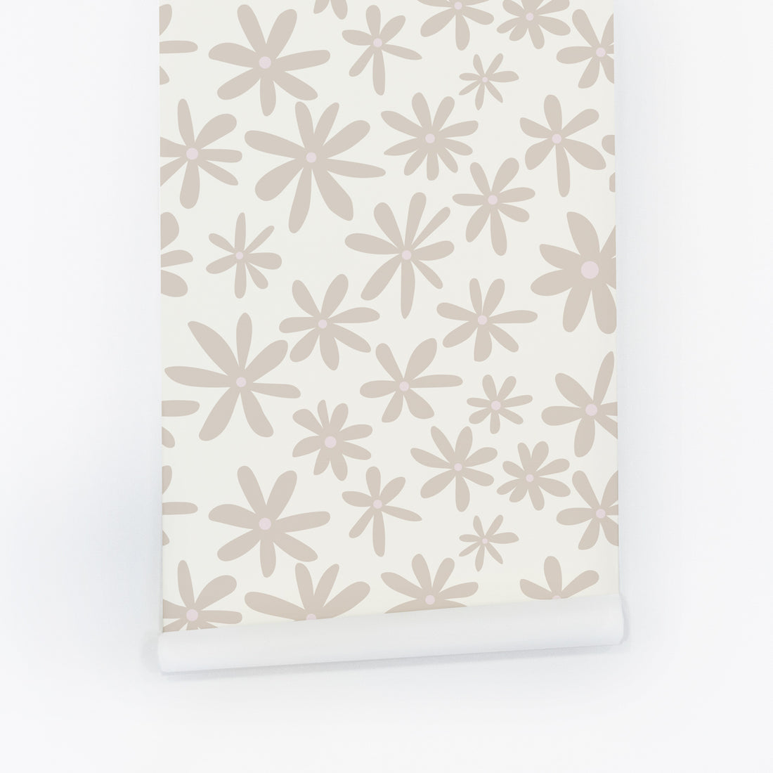 wild flower neutral print peel and stick wallpaper