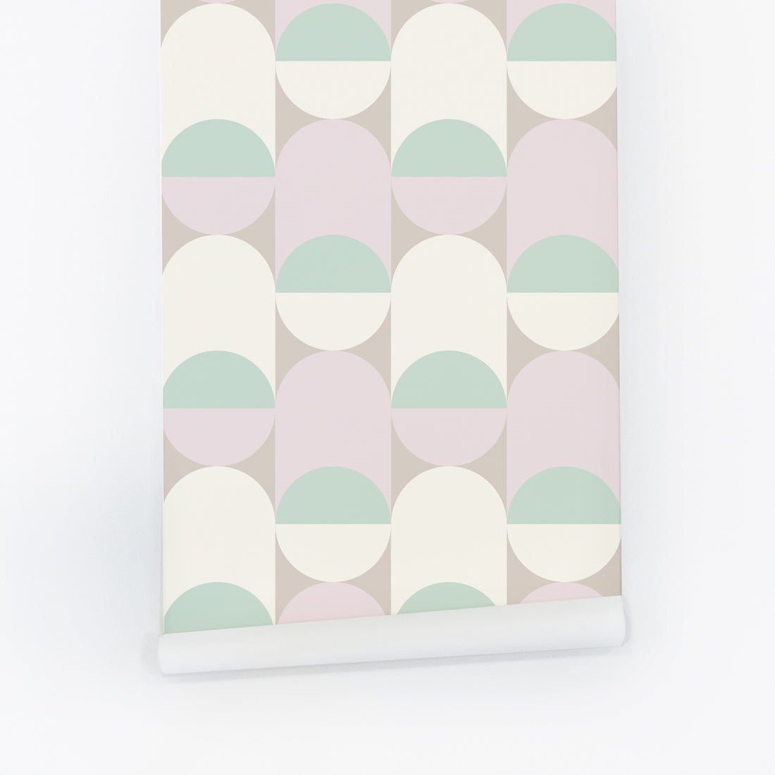 retro vintage removable wallpaper in pastel colors