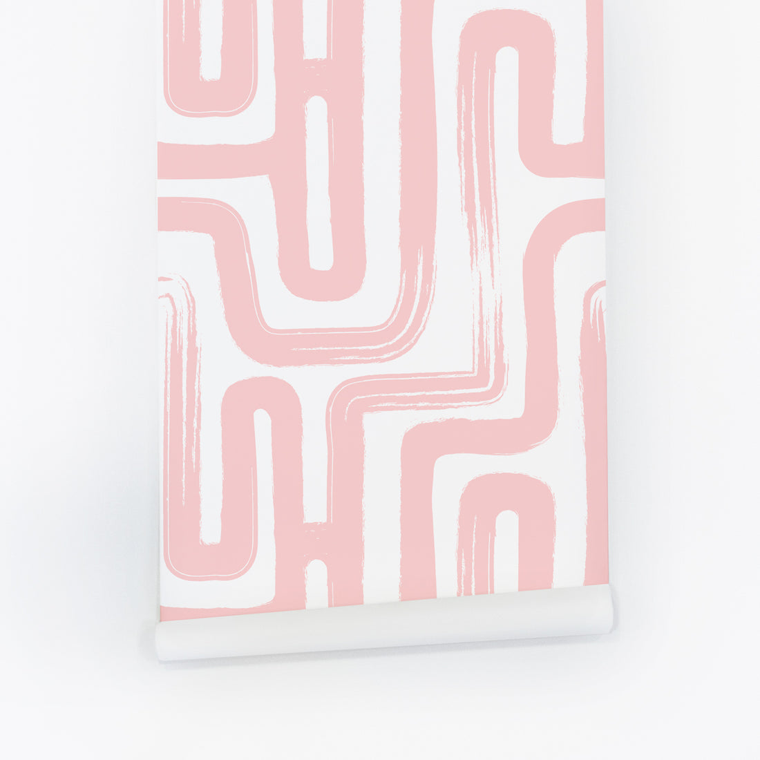 light pink feminine lines inspired removable wallpaper for girls bedroom
