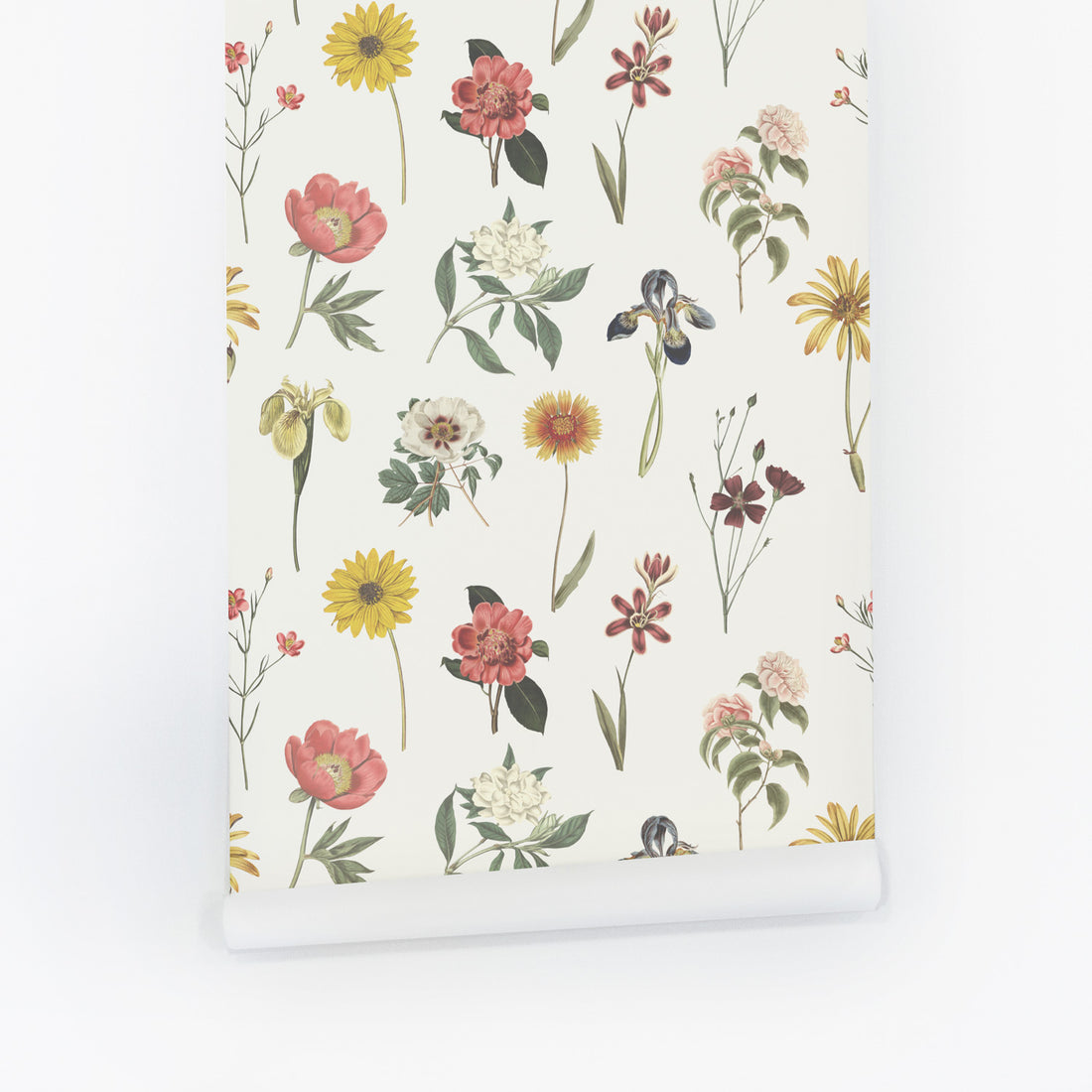 vintage colorful florals pattern peel and stick wallpaper