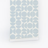 light blue geometric shape peel and stick wallpaper