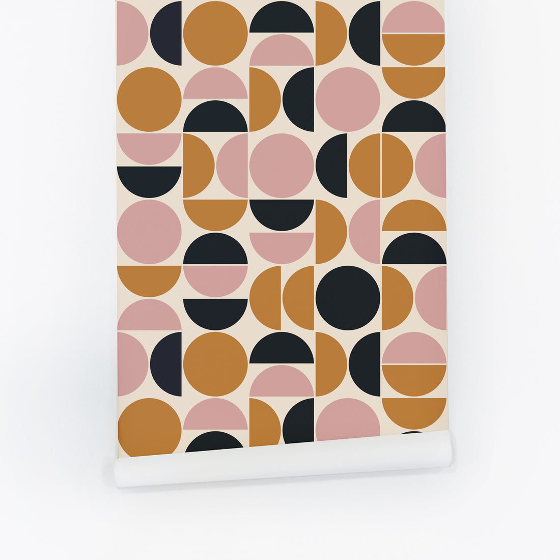 vintage style removable wallpaper with geometric shapes