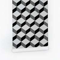 Dark grey cube design wallpaper
