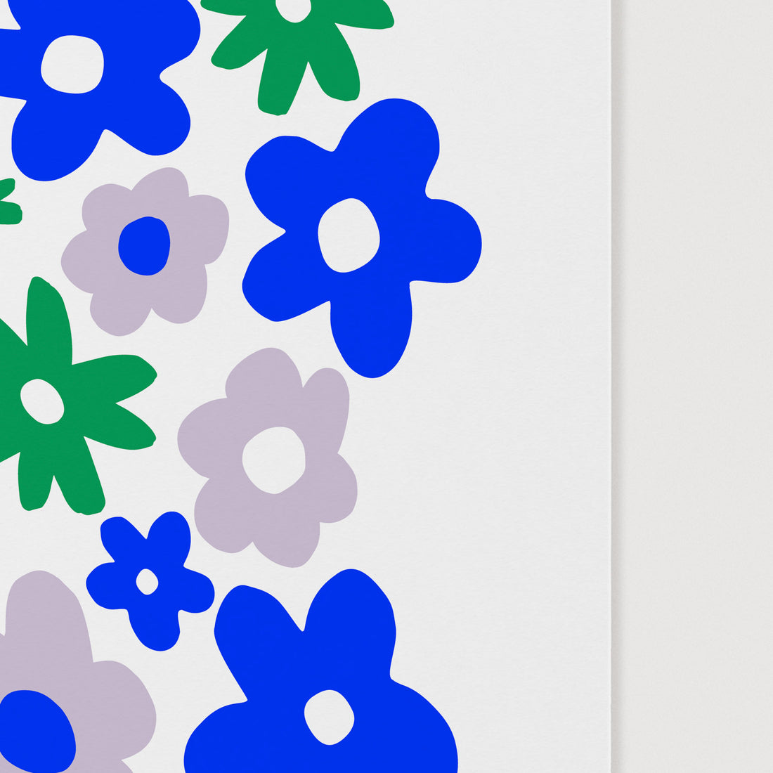 close up of retro colorful flower art print