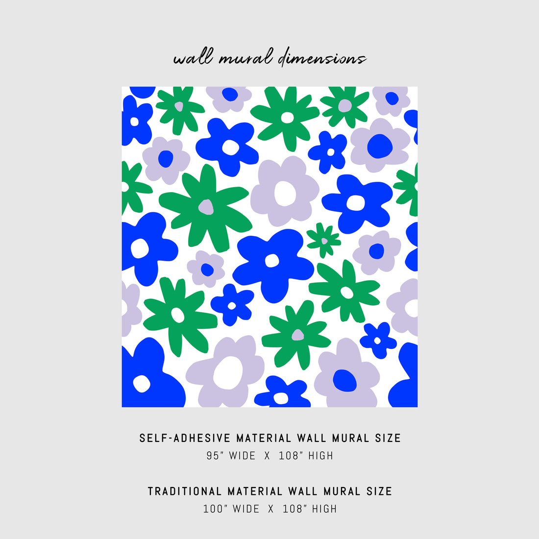 removable wall mural with funky flower print