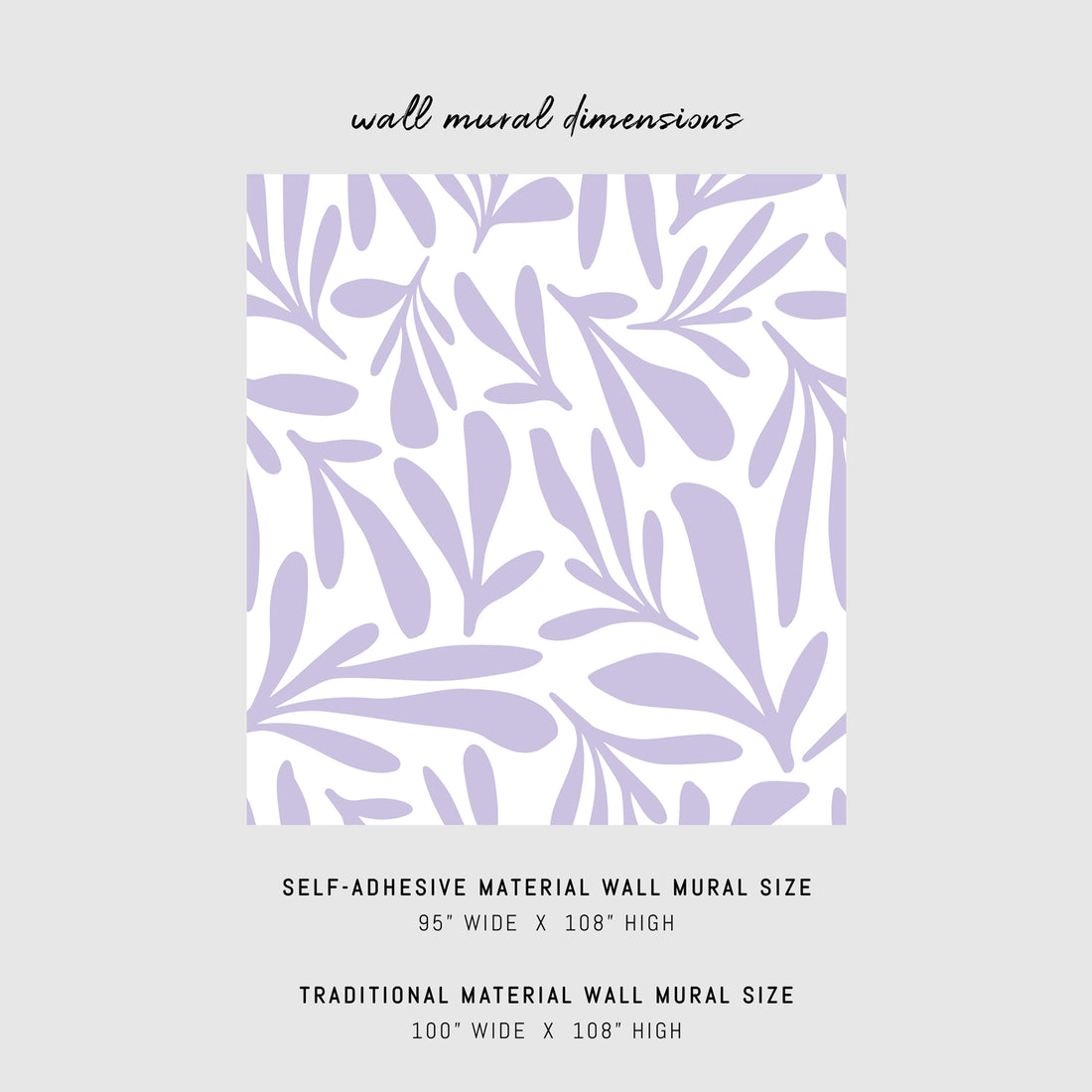 lilac botanical floral print wall mural