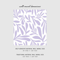 lilac botanical floral print wall mural