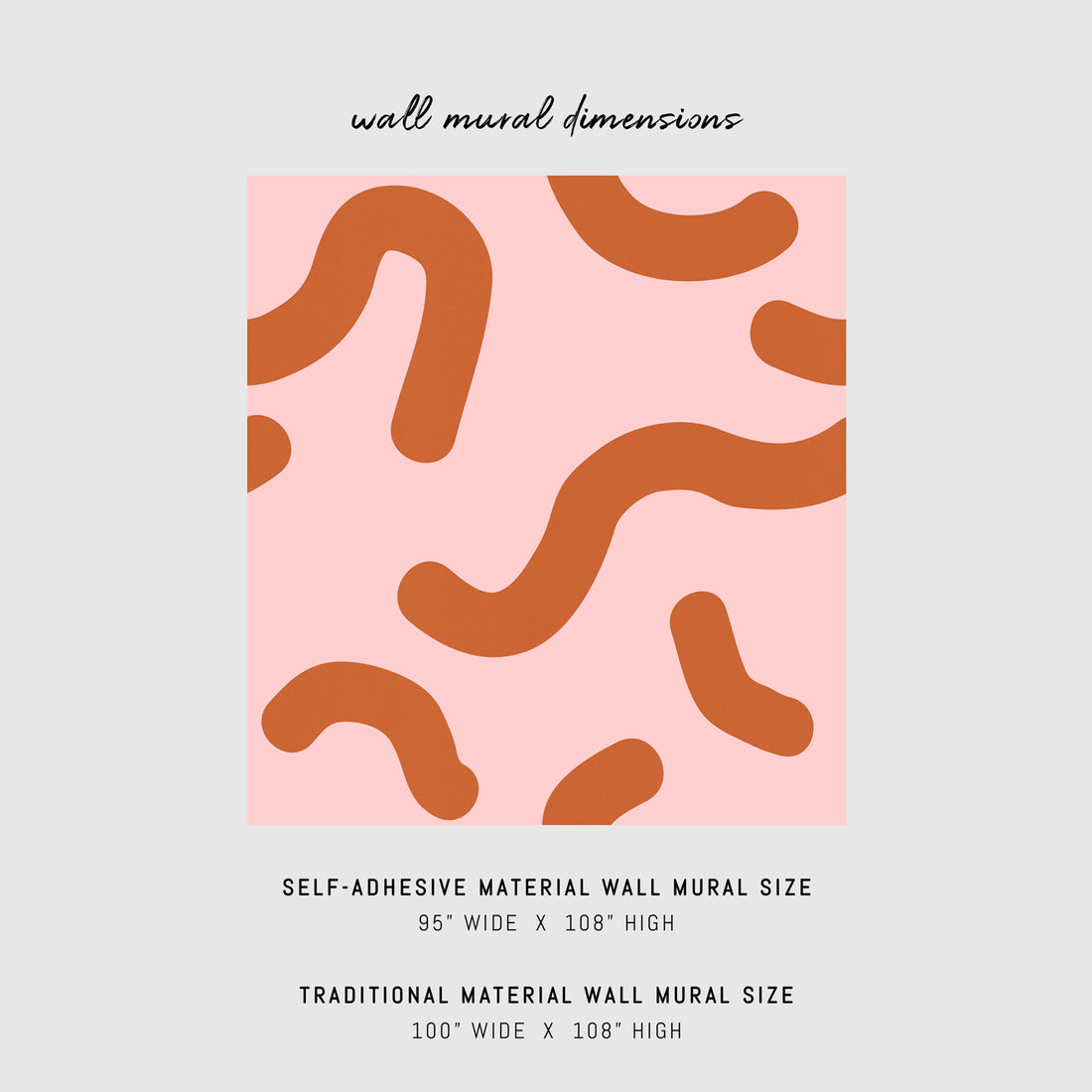 oversized print wall mural with crooked lines