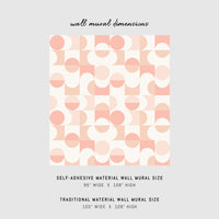 funky print wall mural with pastel geometric shapes