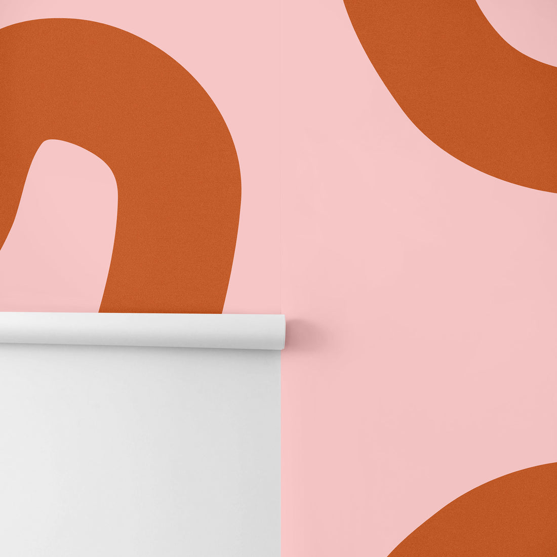 bright orange lines print wall mural close up