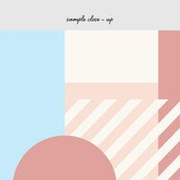 geometric shapes wall mural close up in pastel colors
