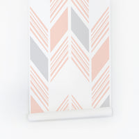 Pastel pink tribal removable wallpaper for girls room