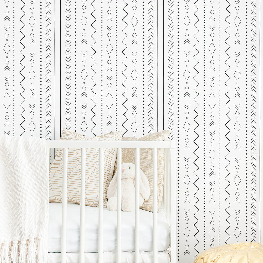 Boho kids room peel and stick wallpaper