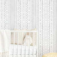 Boho kids room peel and stick wallpaper