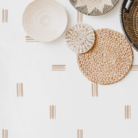 minimal brushstroke lines print removable wallpaper in beige
