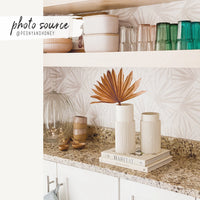 small palm leaves printed neutral removable wallpaper