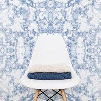 blue faux marble pattern removable wallpaper for beach theme interior