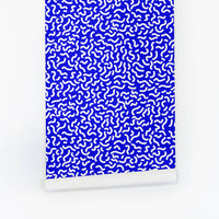 dark blue small shapes design wallpaper