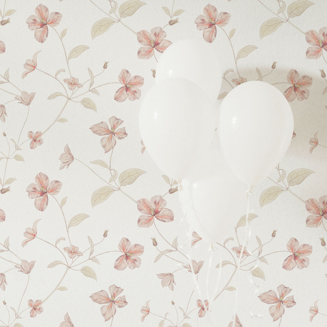 Vintage pink floral removable wallpaper