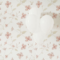 Vintage pink floral removable wallpaper