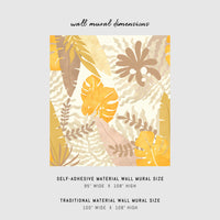 Neutral jungle theme wall mural