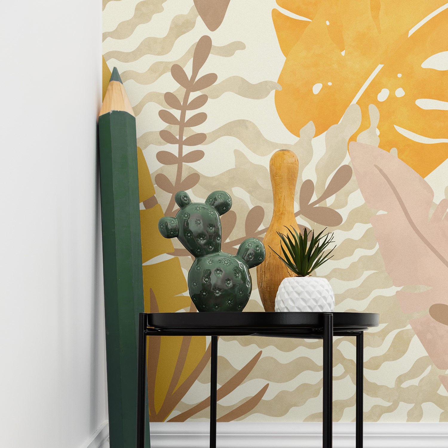 Neutral Jungle Inspired Wall Mural