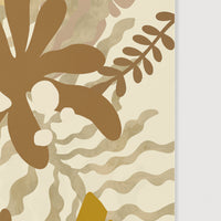 Yellow jungle art poster close up