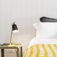 tiny squares inspired wallpaper design for simple kids bedroom interior
