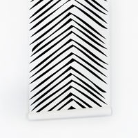 Chevron design peel and stick wallpaper in black