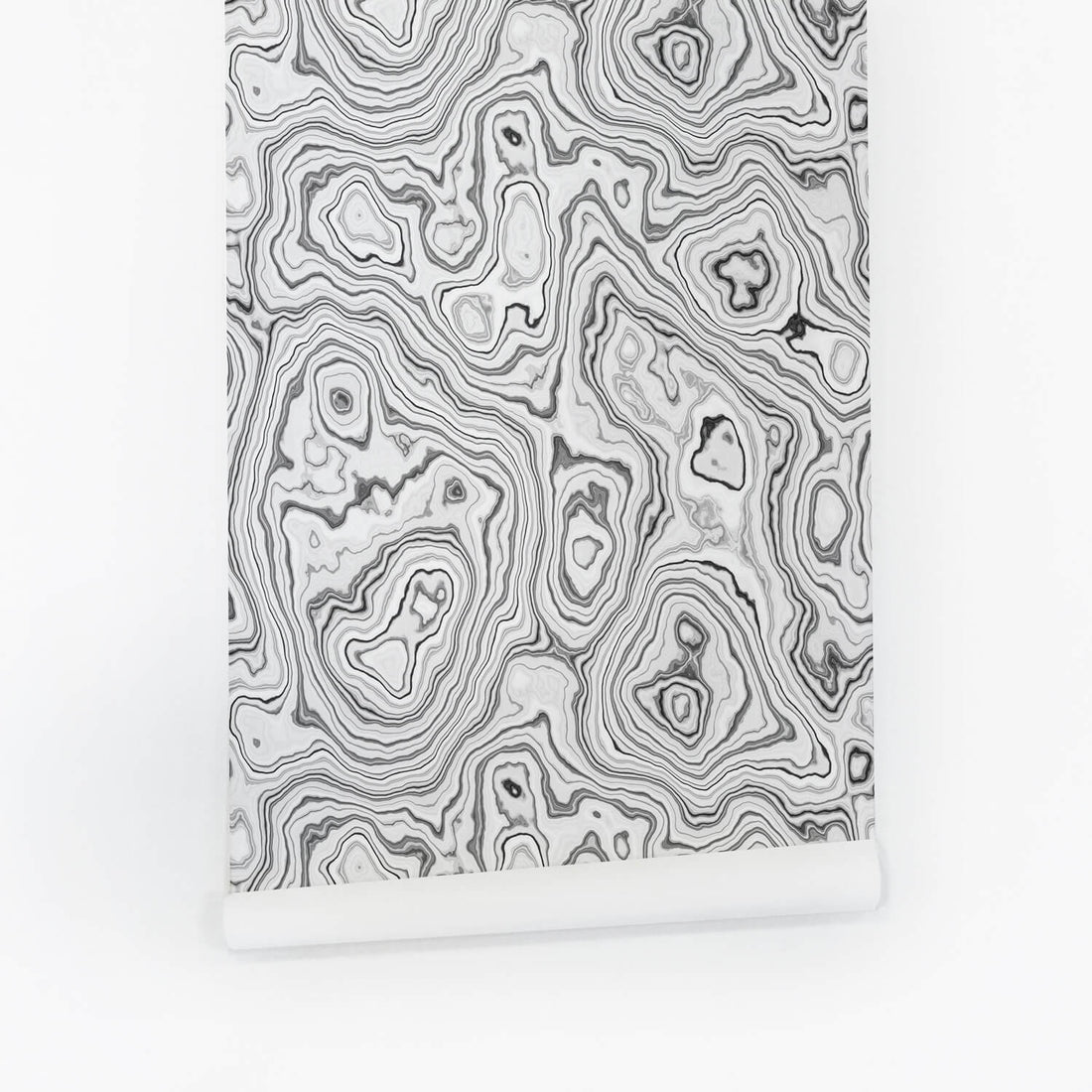 classic monochrome malachite agate print wallpaper