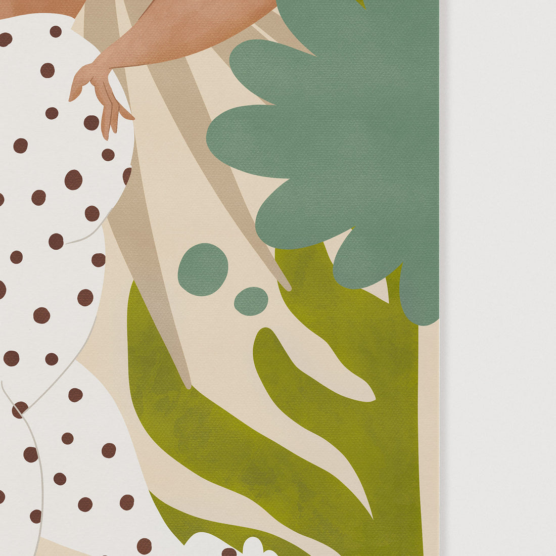 Green art poster close up