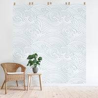 Coastal waves wall mural for nursery interiors