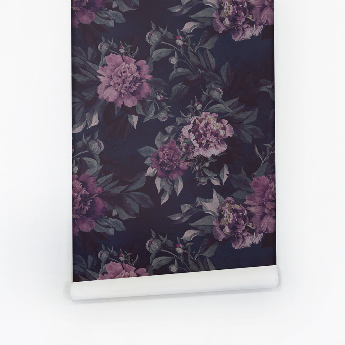 Dark peony peel and stick wallpaper