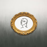 dark green ombre style wallpaper design with vintage gold frames