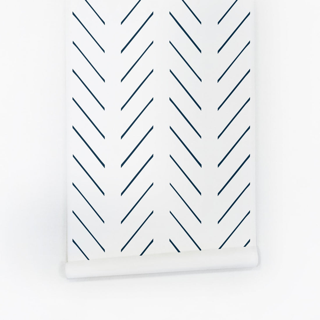 Navy herringbone self-adhesive wallpaper