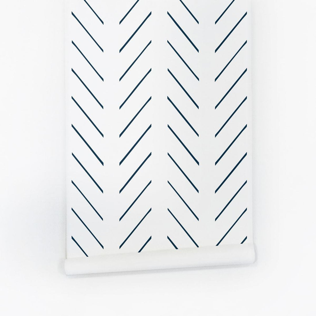 simple herringbone stripes print removable wallpaper in navy blue