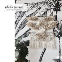 bohemian inspired wall mural design with palm trees