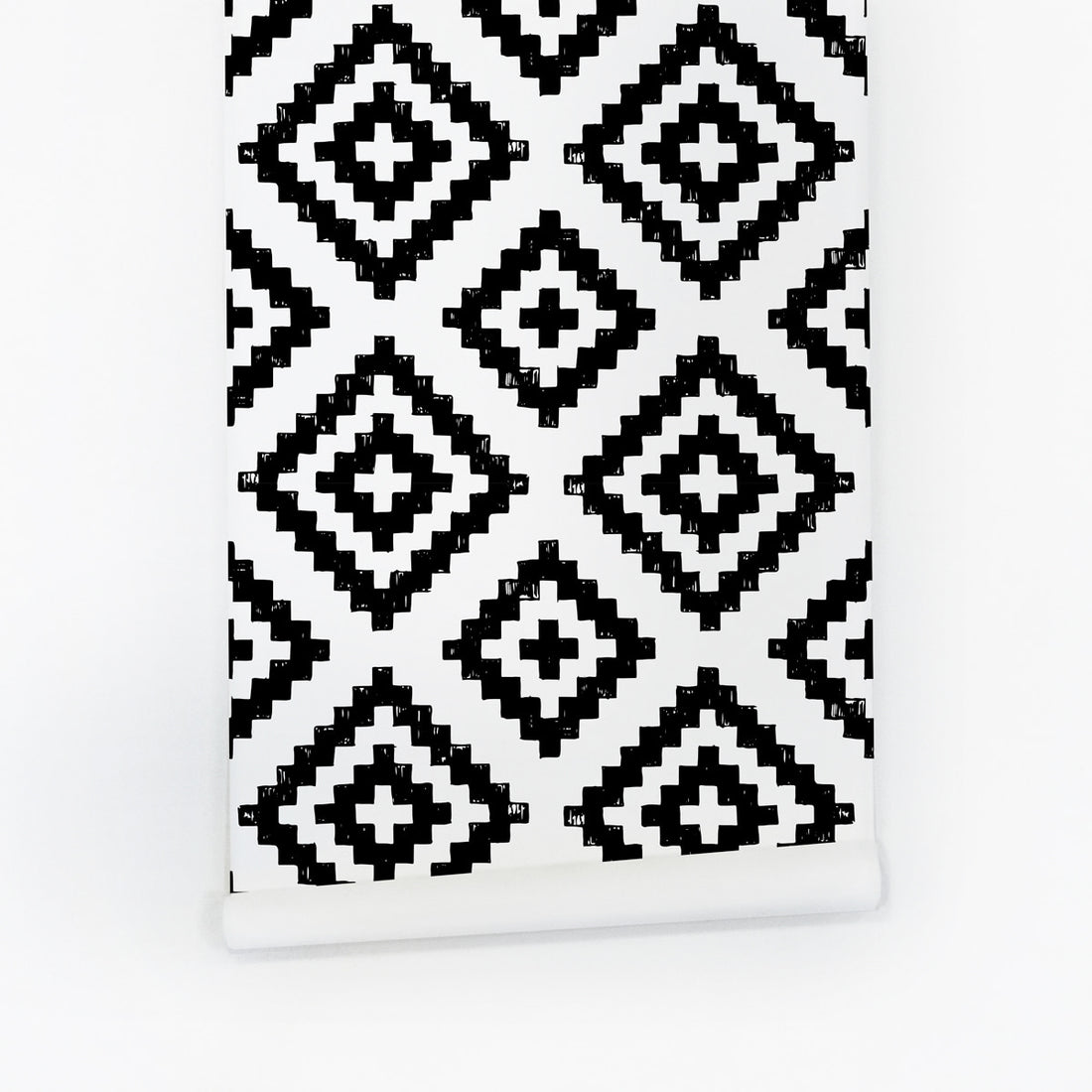 Black abstract rhombs peel and stick wallpaper