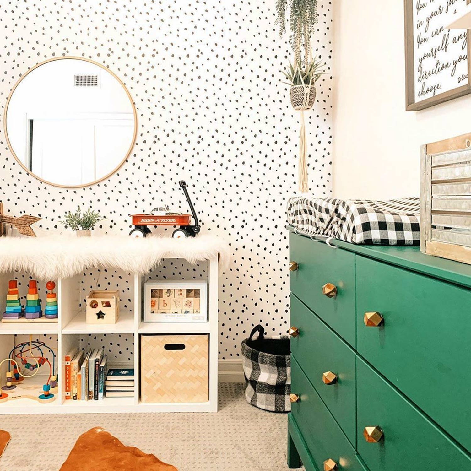 Black spot wallpaper for baby nursery interior by Livettes | Livettes ...
