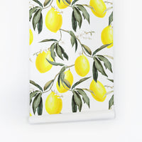 yellow lemon design removable wallpaper