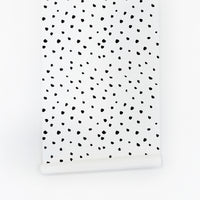 Black paint dot self adhesive wallpaper