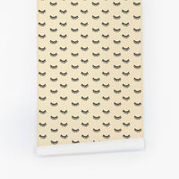 Sleepy eyelashes removable wallpaper
