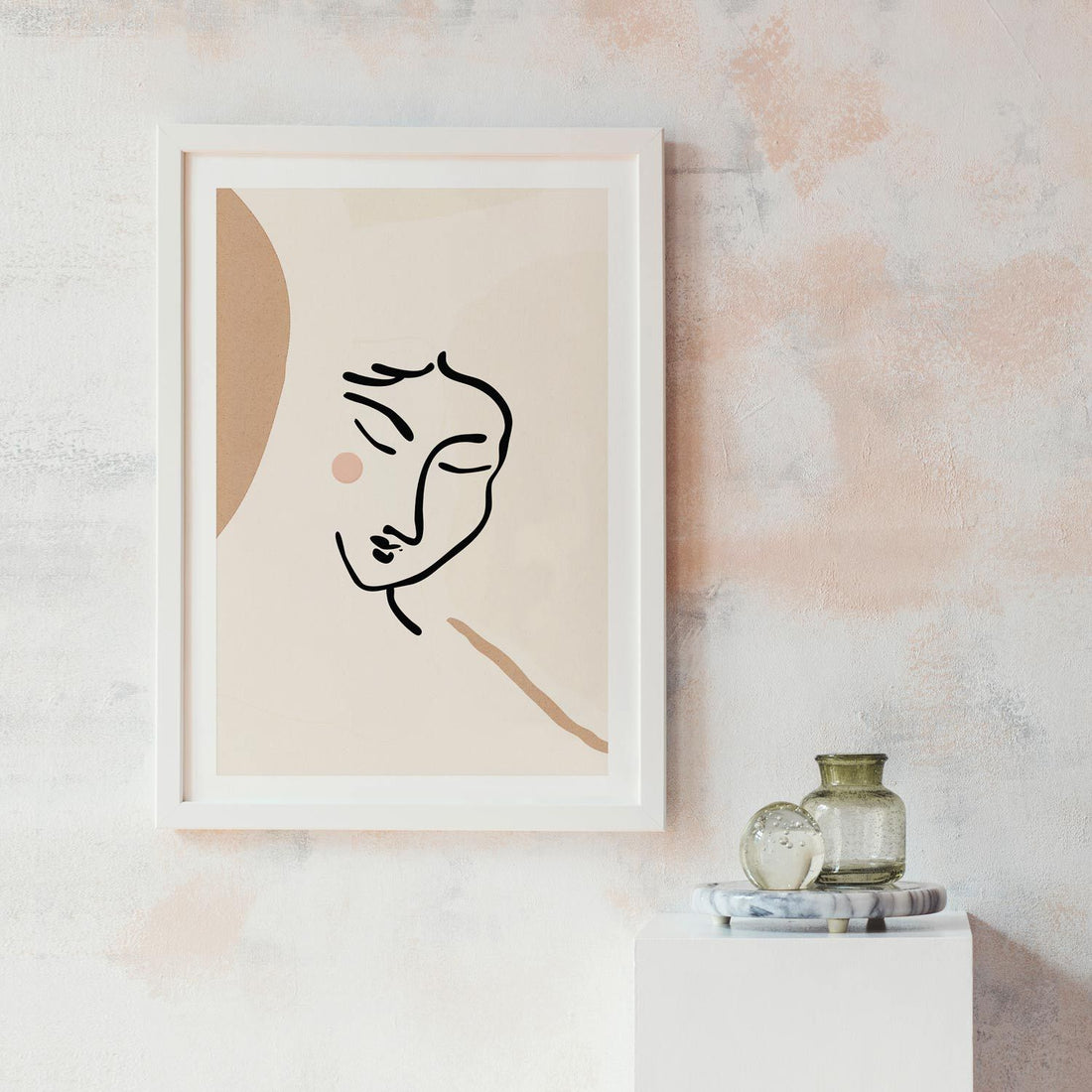 Feminine woman pale pink poster