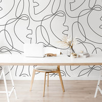 Contemporary feminine art removable wallpaper