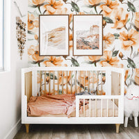 Floral design wall mural