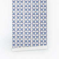 Oriental tile removable wallpaper roll