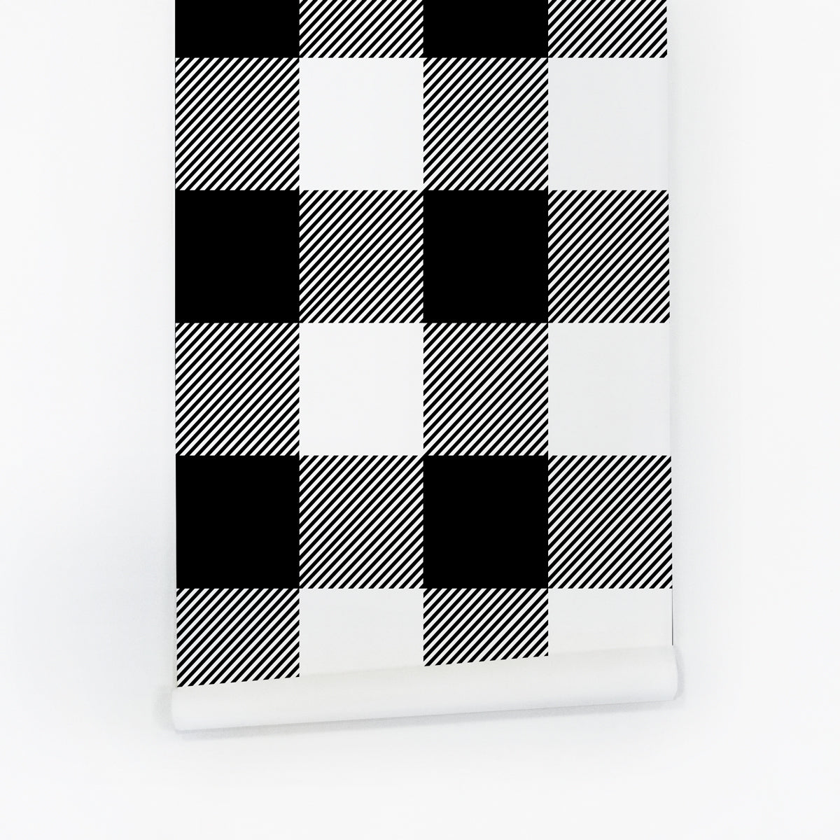 Black Plaid Wallpaper - Gingham Peel and Stick - The Wallberry