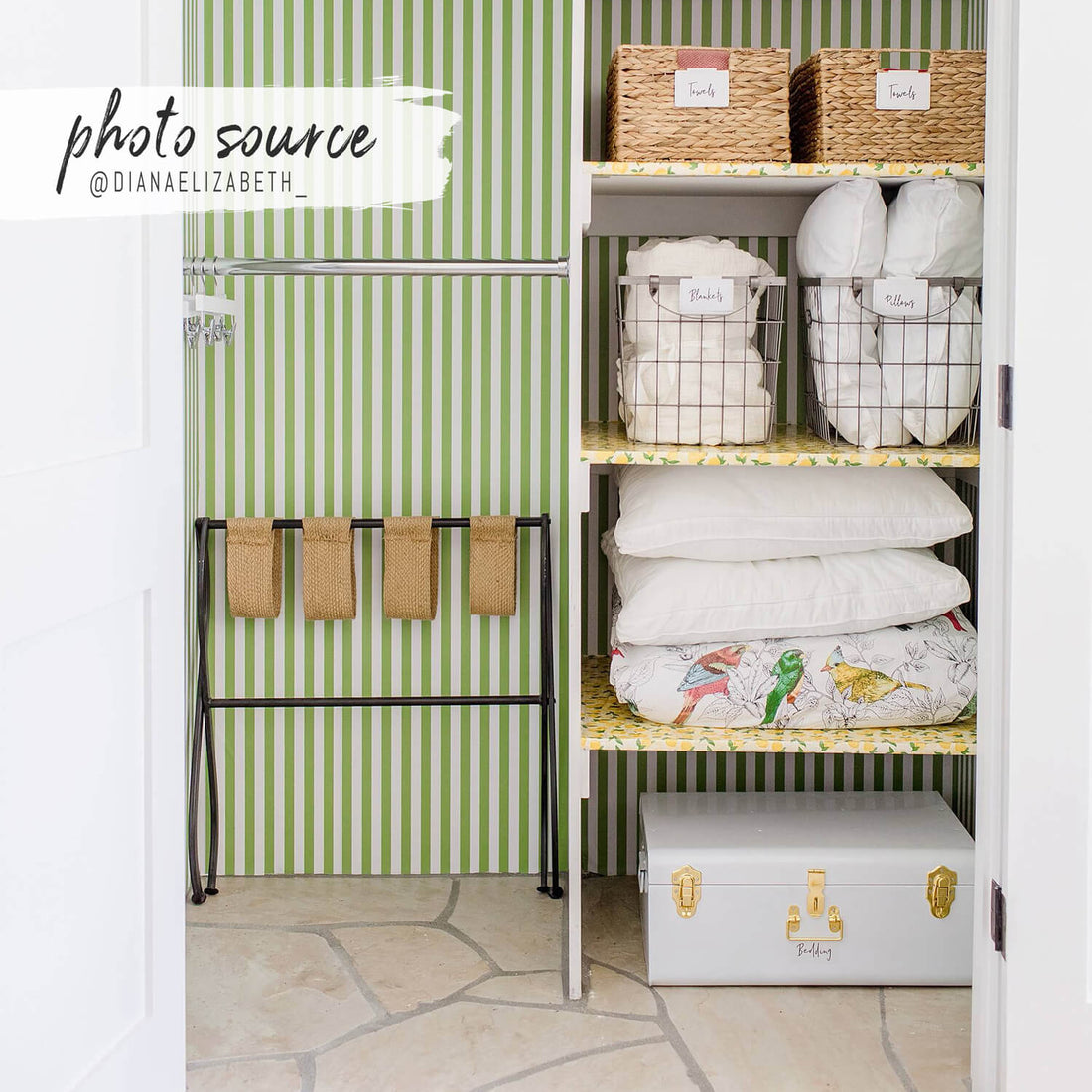 grass green simple lines removable wallpaper for closet space