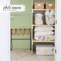 grass green simple lines removable wallpaper for closet space